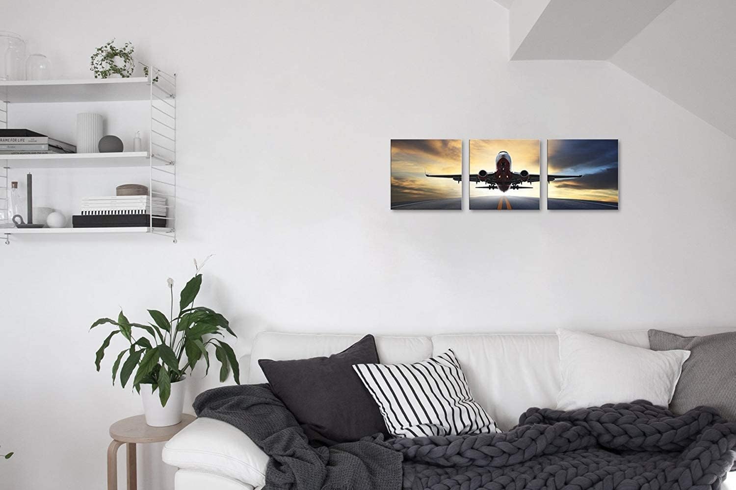 3 teiliges flugzeug wandbild leinwand – Bild 3