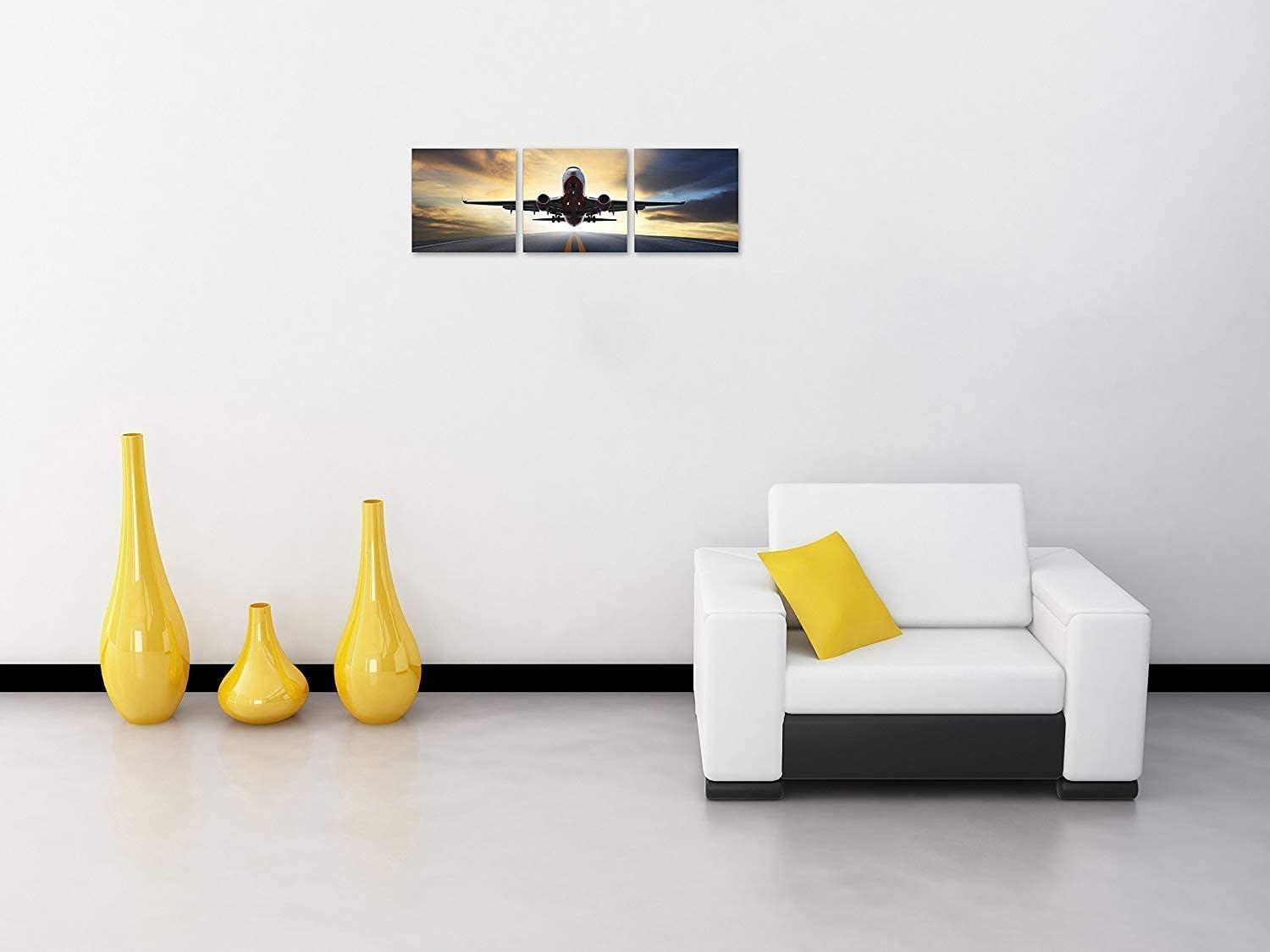 3 teiliges flugzeug wandbild leinwand – Bild 5