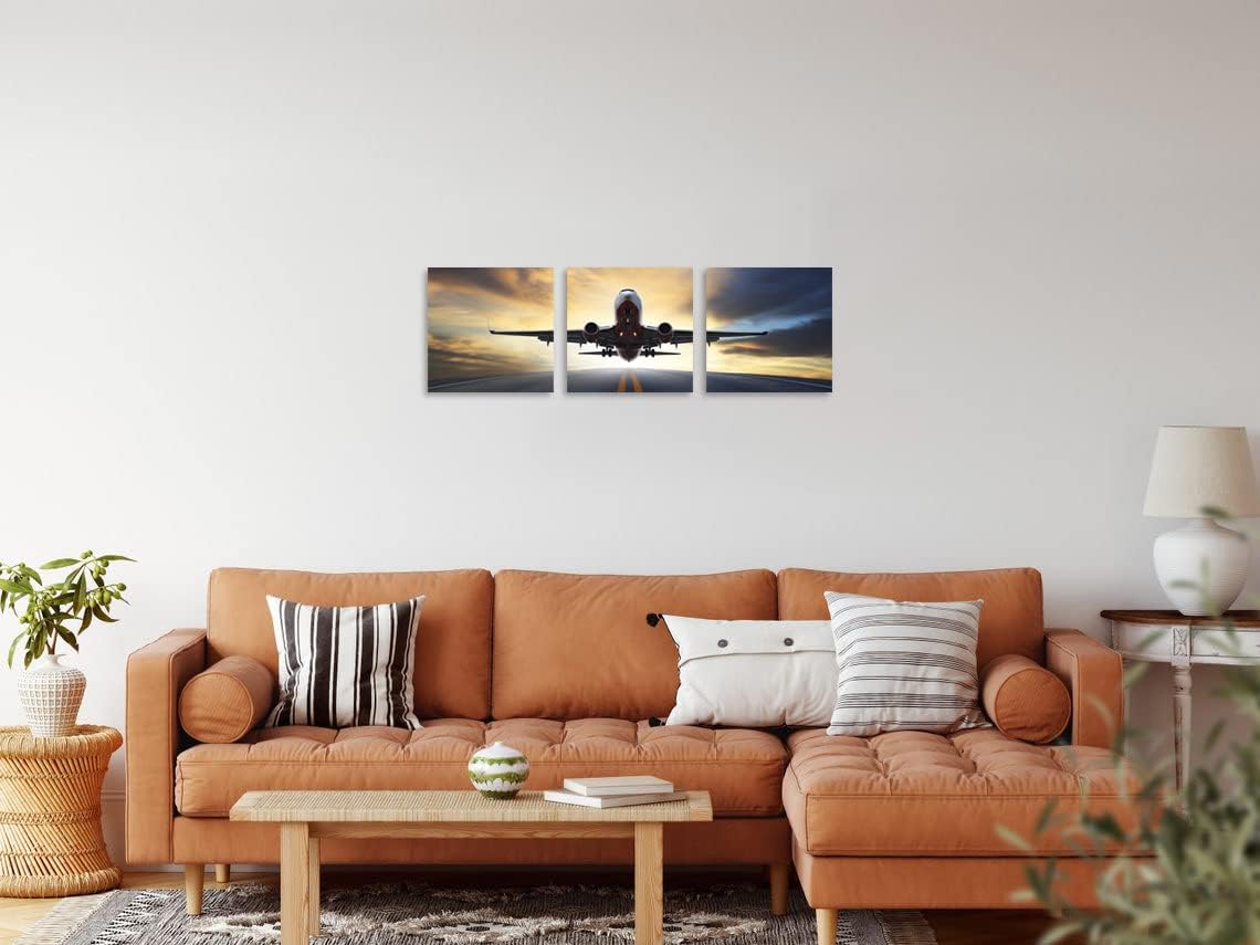 3 teiliges flugzeug wandbild leinwand – Bild 6